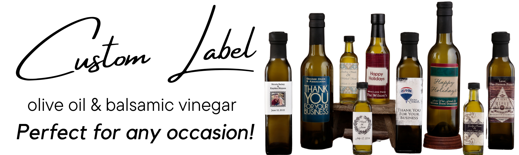 Personalized olive oil bottles